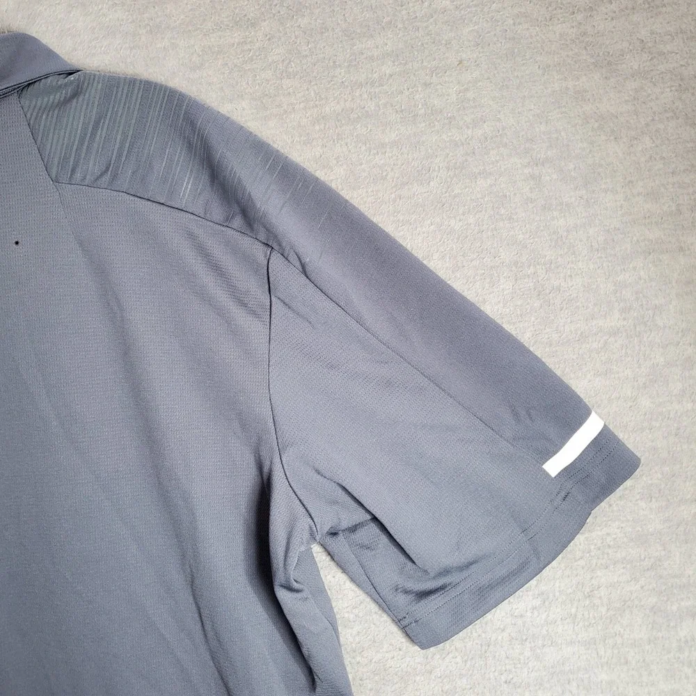 Adidas Men Polo Shirt Large‎ Gray Golf Logo Short Sleeve Collar Pullover